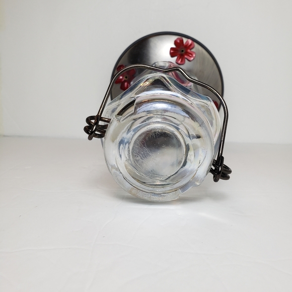 Irridecent Glass and Metal Hanging Hummingbird Feeder - Picture 9 of 16
